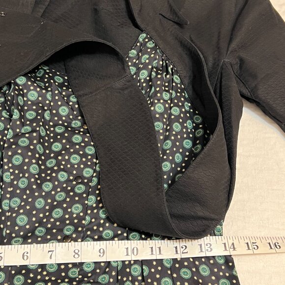 Vintage SANTA FE Floral Dress Women’s Size 4 90s Retro Bodycon Black Garden Prin - Picture 9 of 11